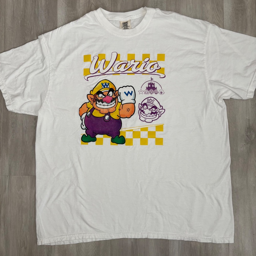 Super Mario Land 3 1990s Wario Land Game Boy Nintendo 100% Cotton Rare Shirt XXL